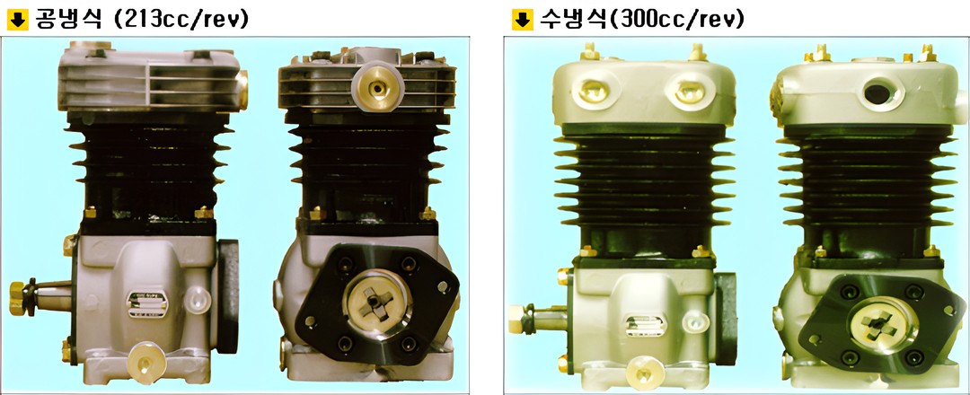 Foot Mounting 공냉식 (213cc/rev), 수냉식 (300cc/rev)